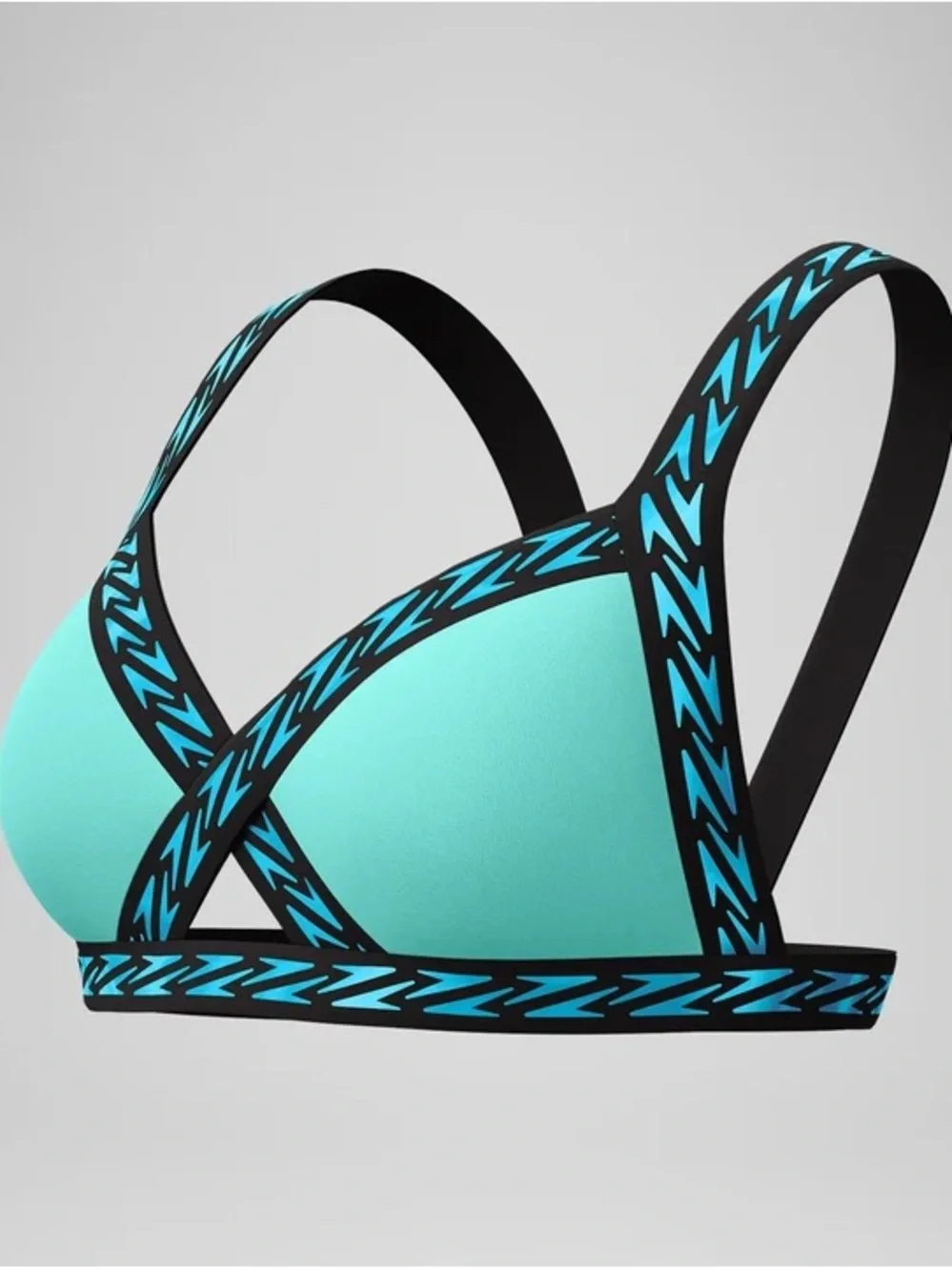 WOMEN'S FLU3NTE LOGO ELASTIC BIKINI TOP TURQUOISE